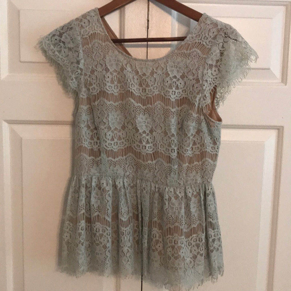 Lace peplum top